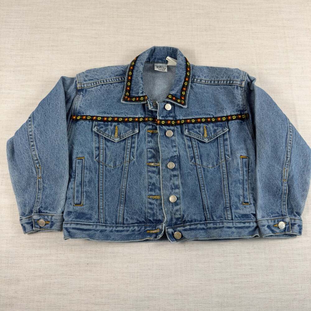 Vintage The Disney Store Minnie Mouse Embroidered Denim Jacket Size M